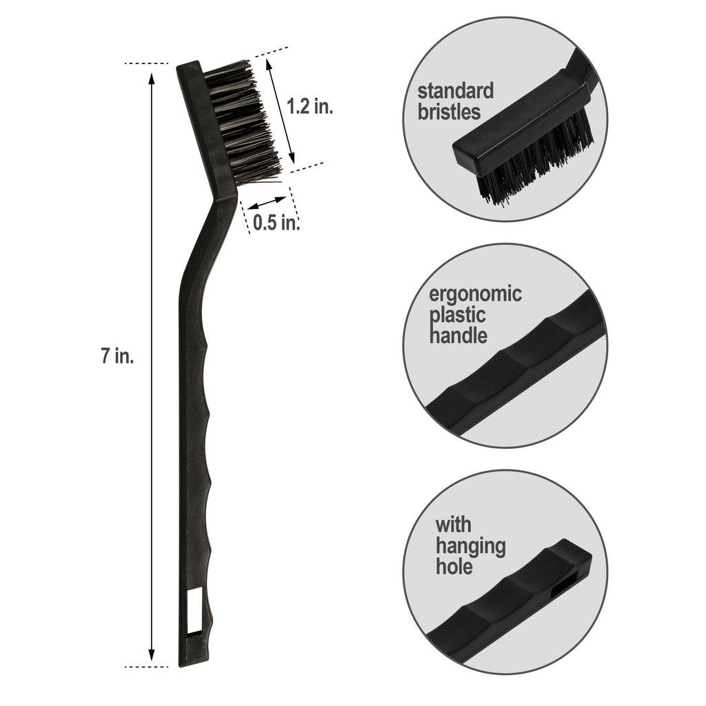 6Pcs Wire Brush Set, Stainless Steel/ Brass/ Nylon Bristle Brushes for Cleaning Rust, Scratch Wire Brushes for Cleaning Welding Slag, Paint and Dirt Removal