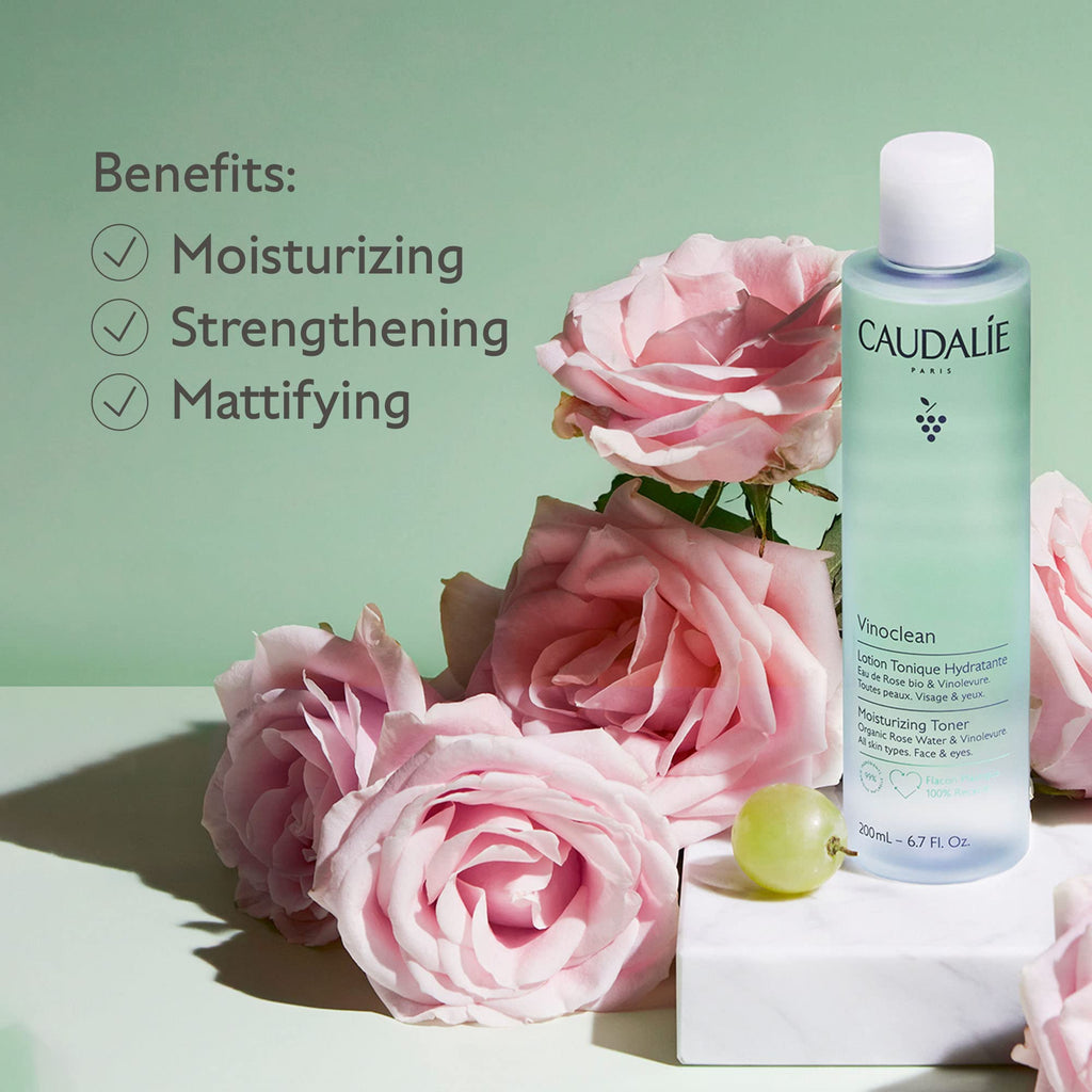 Caudalie Vinoclean Moisturizing Toner with Rose Water - 200 mL