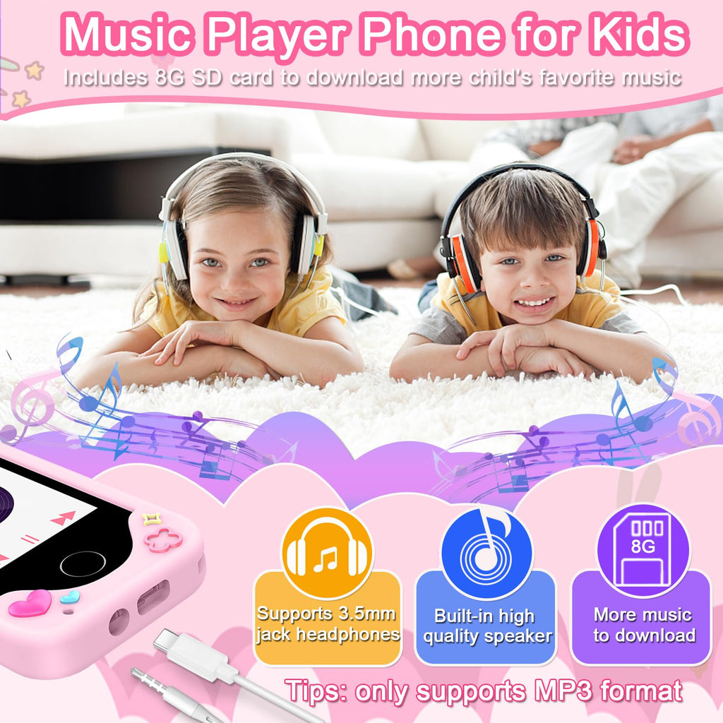 Kids Smart Phone for Girls Toys, Gifts for 3-10 Year Old Girls Boys Pink