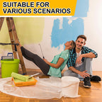 8 Pack Plastic Drop Cloth, 9x12 Ft Plastic Sheeting for Painting, Dust-Proof Tear-Resistant Painters Plastics Tarp Cloth for Furniture Floor Sofa Protector Cover Durable & Thick