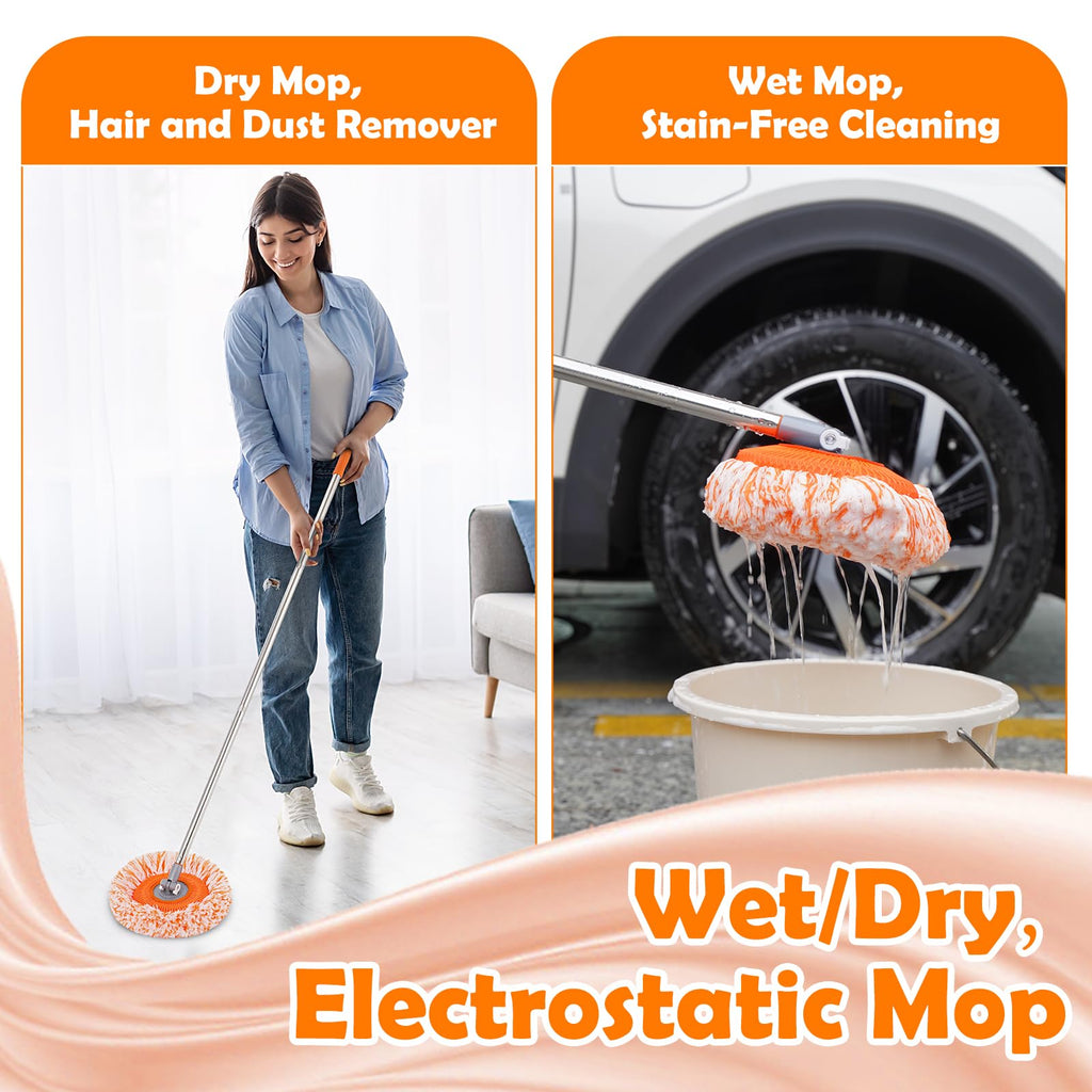 Keyloland Wall Mop, Primium 68” Wall Cleaner, High-Quality Baseboard Cleaner, Professional-Grade Baseboard Cleaner Tool with Handle, Superior Quality Dust Mop, Efficient Ceiling Fan Cleaner Duster