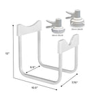 Brio Stainless Steel 3-5 Gallon Water Jug Stand and 2 Dispenser Valves, Non Slip Stand with BPA Free Fast Flow Water Spout Fits Both 48mm and 55mm Bottles 2 CAPS Included (White), 12 inches
