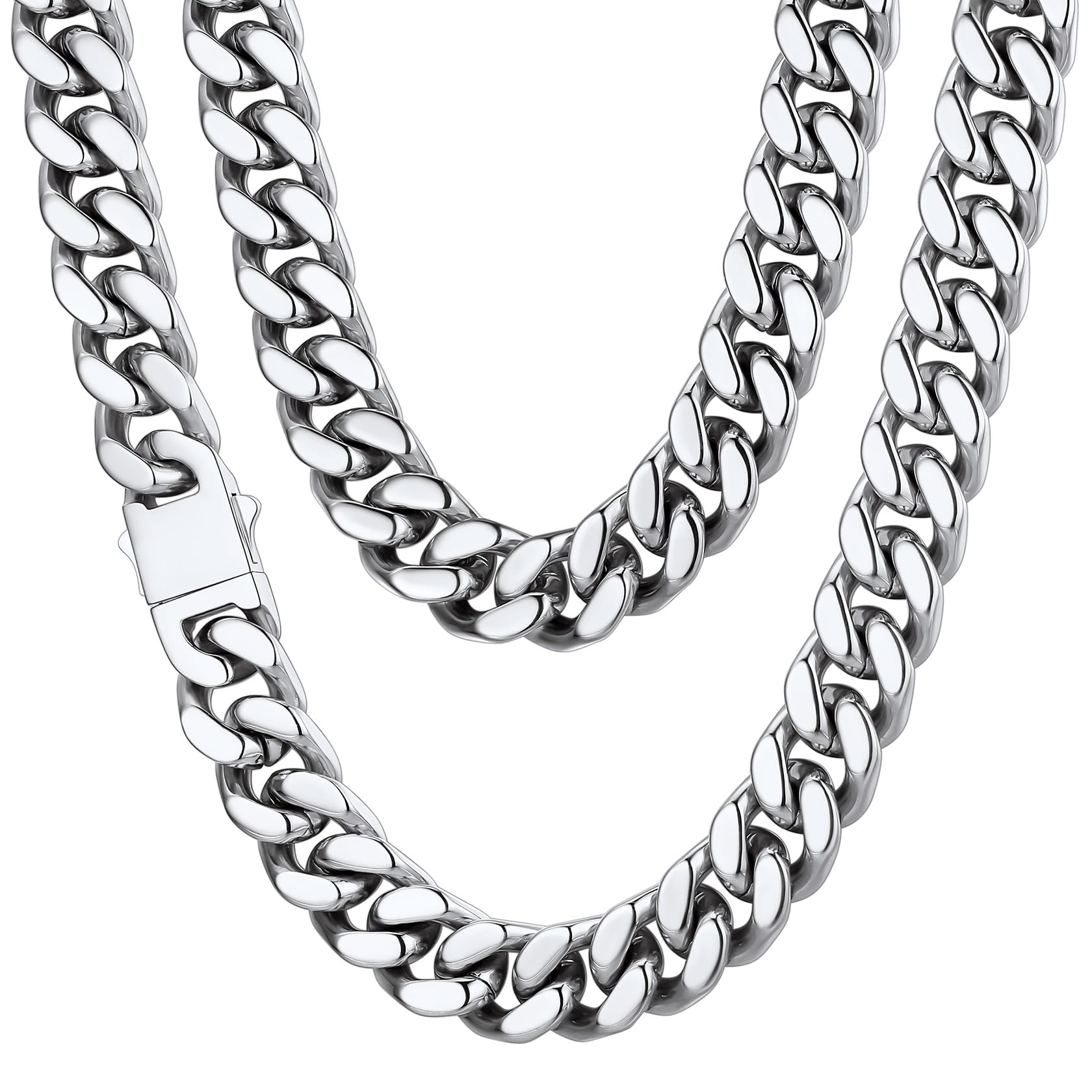 ChainsHouse Stainless Steel Mens Cuban Link Chain, 14mm, 20"