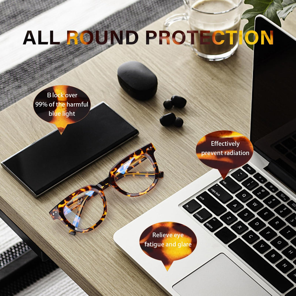 OPTOFENDY Oversized Blue Light Blocking Glasses for Women, Anti Eyestrain & UV Protection Square Computer Eyeglasses