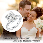 AVECON 5CT Elongated Cushion Cut Engagement Ring for Women, Travel Gift, 6