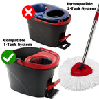 Spin Mop Replacement Set for O-Ceda EasyWring 1-Tank System, 16 Microfiber Spin Mops Refills,1 Scrubber Head,1 Triangle Spin Base,and(31-63in) Adjustable Handle Set Combo