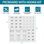 Daanxw Peg Board Kit, Includes Pegboard and Accessories,with Hooks and Bins,Peg Board Wall Organizer for Office,Ornaments Display,Crafts Organization (66, White)