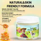 SVPMECN Tallow and Honey Balm, Tallow Face Moisturizer, Beef Tallow for Skin, Handmade All-Natural Moisturizer with Grass-Fed Beef Tallow & Raw Wild Honey for Smooth, Natural Formula, Hydrated Skin