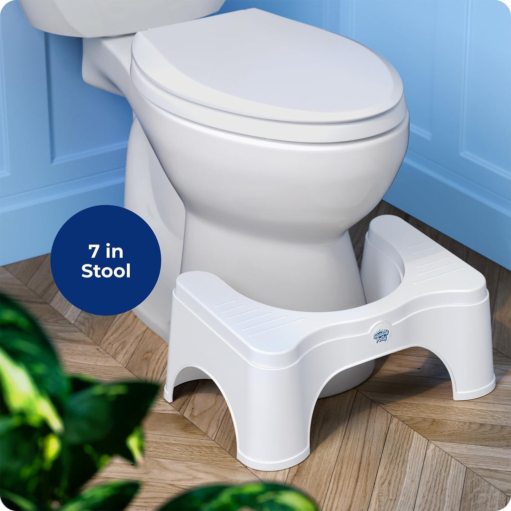 Squatty Potty Original Toilet Stool 2.0 Base 7", White, 1 Count