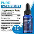 Methylene Blue Pharmaceutical Grade, USP Grade, Third Party Tested Dietary Supplement for Human Brain Health, Gentle and Safe, Improves Memory
