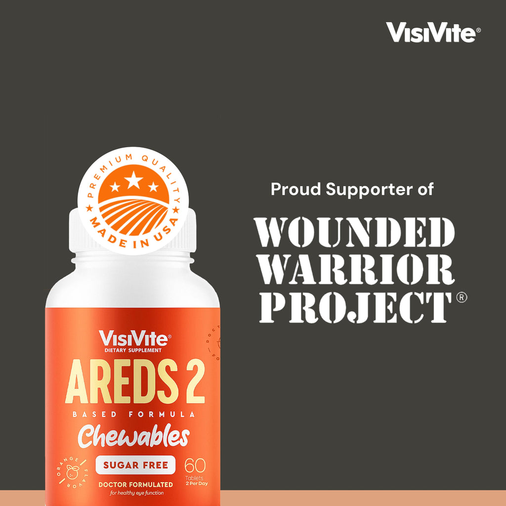 VisiVite AREDS 2 Sugar-Free Eye Vitamins - Alternative to Lutein Gummies for Eyes - Lutein for Eye Health - Premium Sugar-Free Eye Vitamins - Eye Care Supplements for Adults (Chewable Tablets)