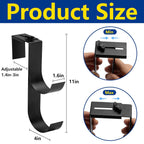 codree 4 Pcs Adjustable Pool Fence Hooks for Pool Equipment, Black Heavy Duty Fence Hooks for Pool Poles, Slipe-on Fence Hanger for Pool Hose Pool Skimmer, Fits 1.4 Inch to 3 Inch Railing