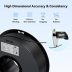 Creality 2kg Black & White PLA 1.75mm Filament Bundle for 3D Printing with No-Tangling Strong Bonding and Overhang Performance, Accuracy +/- 0.02mm