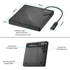 Amicool External DVD Drive USB 3.0 USB C CD Burner CD/DVD +/-RW Optical Drive, Slim Portable DVD Player CD ROM Rewriter Writer Reader for Laptop Desktop PC Windows 11/10/8/7 MacBook Mac Linux OS Apple