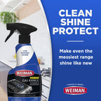 Weiman Heavy Duty Gas Range & Stove Top Cleaner and Degreaser - 2 Pack, 24 Ounces with MicroFiber Cleaning Towel