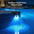 LAFULIT Solar Poolside Lights 4 Pack, RGB Night Light for Above Ground & Inground Pools Edge Decor, Outdoor Waterproof Wireless LED Ambient Lighting for Swimming Pool Decorations Accessories Stuff