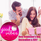 HOHOSIGN Good Vibes Neon Sign for Wall Decor Neon Lights Sign, 16"x8" Heart and Good Vibes LED Signs for Bedroom Wall, USB Operated Pink Goodvibes LED Neon Lights Signs for Game Room Christmas Decor
