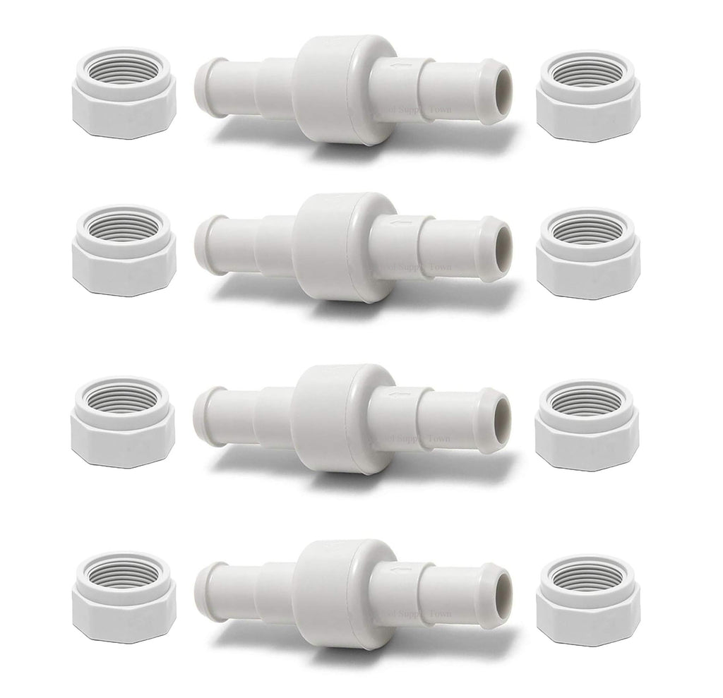 ATIE 280, 380, 180 Pool Cleaner Hose Swivel D20 and Hose Nut D15 Combo Kit Replacement For Zodiac Polaris 280, 380, 180 Pool Cleaners (4 Pack)