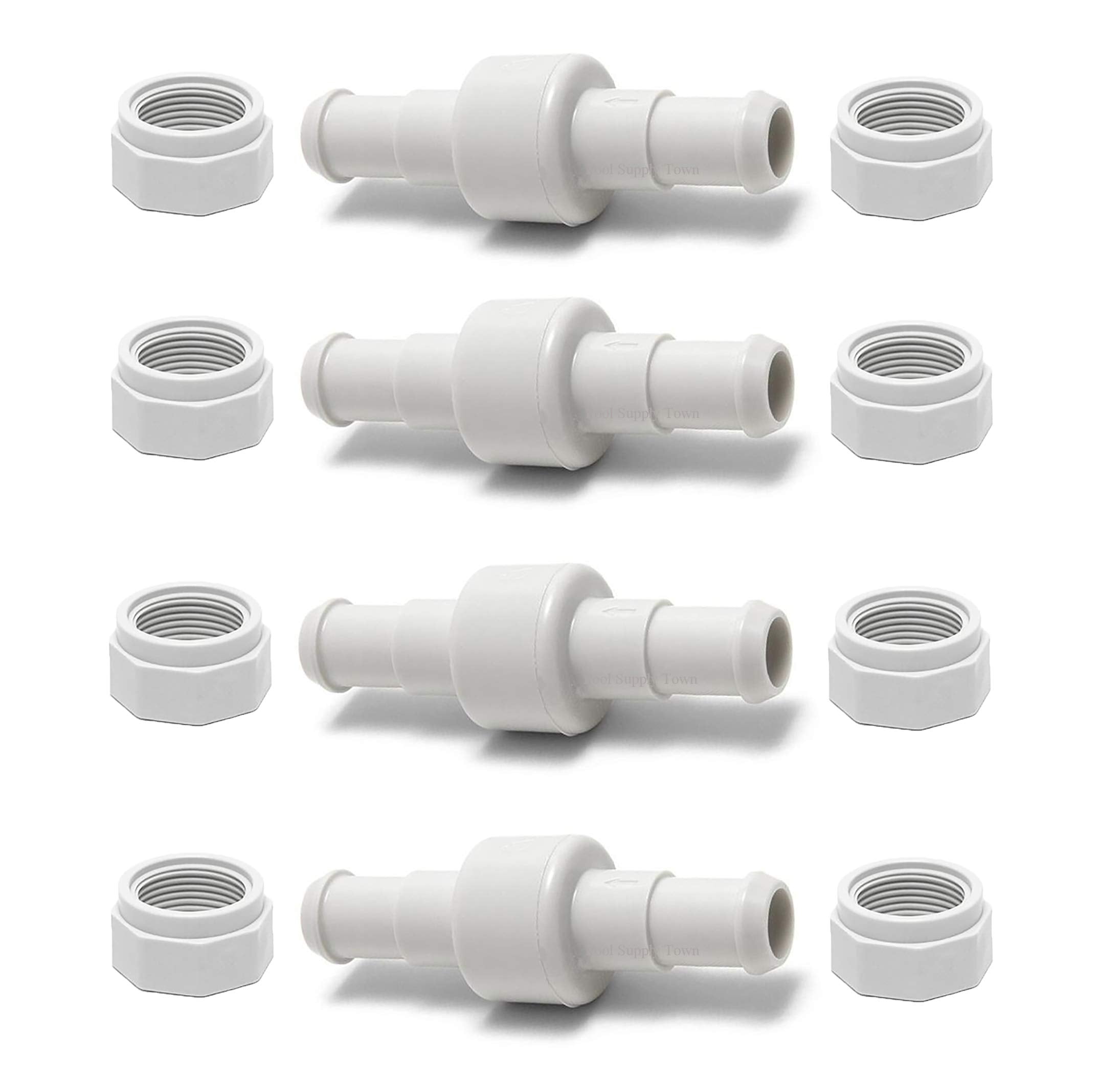 ATIE 280, 380, 180 Pool Cleaner Hose Swivel D20 and Hose Nut D15 Combo Kit Replacement For Zodiac Polaris 280, 380, 180 Pool Cleaners (4 Pack)