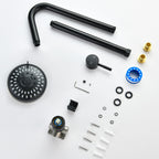 Beiyi Outdoor Shower Faucet Kit, Matte Black Single Handle Outdoor Shower Fixtures with High Pressure 5 Mode Shower Head and Valve for Yard, Pool