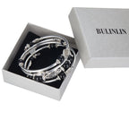 BULINLIN Layered Wrap Bangle Turquoise Bracelet - Bead Bracelet with Natural Agate Stone, Gifts For Women (03-Black)