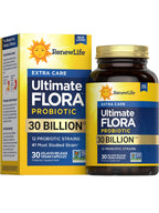 Renew Life Extra Care Digestive Probiotic Capsules, Daily Supplement Supports Immune, Digestive and Respiratory Health, L. Rhamnosus GG, Dairy, Soy and gluten-free, 30 Billion CFU, 30 Count
