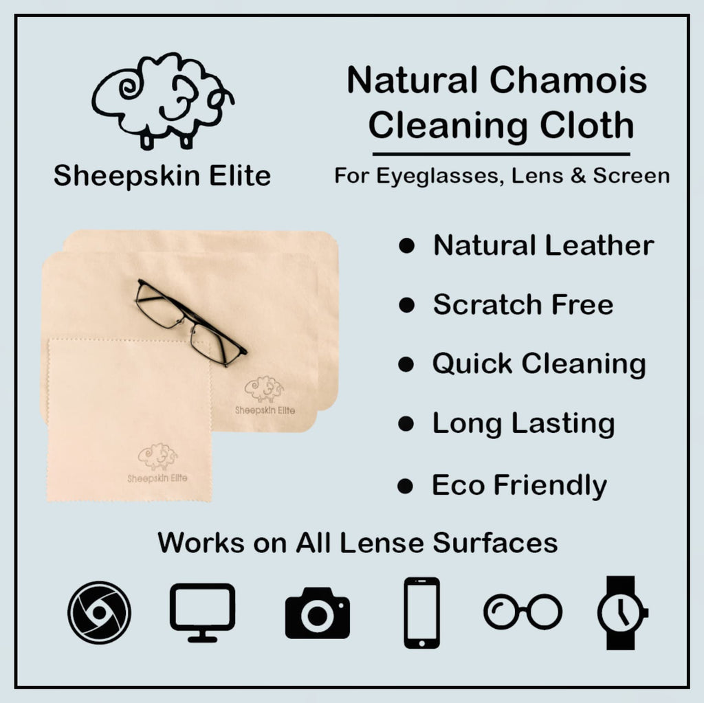 Natural Chamois Leather Eyeglass Cleaning Cloth Camera Lens Cleaning Cloths Screen Cleaning Cloth Glasses Cleaning Cloth Tablets Chamois Cleaning Cloths for Eyeglasses (3 Packs, 2 Large, 1 Small)
