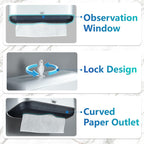 Trifold Hand Towel Dispenser for Bathroom - C Fold Paper Towel Dispenser Wall Mount with No-Hole Adhesive Installation, Compact 200 Sheets Large Capacity for Home, Apartment & RV