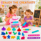 Dough Tool Sets for Kids Age 3-8,Cute Playdough Accessories with Rolling Pin Dough Mat Storage Box,Party Pack Toys for Kids Age 3-5 4-8,Educational Toys Gift for Birthday Christmas Boys Girls