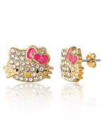 Sanrio Pave Crystal Hello Kitty Stud Earrings for Women Official License