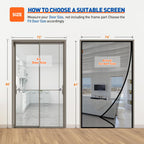 MAGZO Magnetic Screen Door Fit Door Size 72 x 80 Inches, Actual Screen Size 74 x 81 Inch Heavy Duty Side Opening Polyester Screen Curtain for Sliding Door Broader View, Black