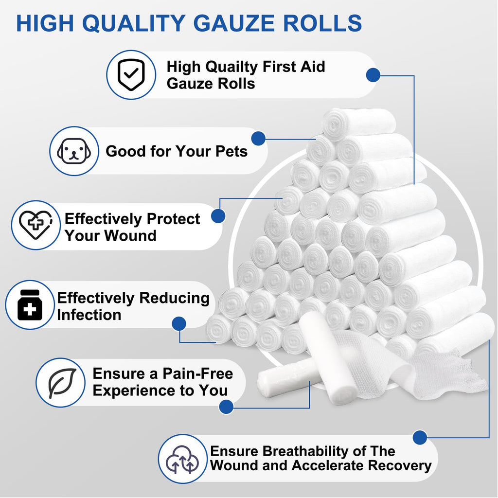 Navona 72 Pack Gauze Rolls, 4 in x 4.1 Yards