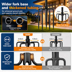 MuliVid 6 Pack 9FT String Light Poles for Outdoor,Metal Lights Hanging Pole Outside with Fork,Light Stand for Patio, Pergola, Garden, Backyard, Yard, Camping Party