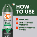 OFF! Deep Woods Sportsmen Insect Repellent Aerosol, Bug Spray Containing 30% DEET, Protects Against Mosquitoes and Ticks, 6 Oz, (Pack of 4)