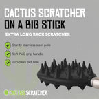 Cactus Scratcher Extendable Big Stick Back Scratcher - Extends 29" Long Double Sided Retractable Scratching Tool for Hand, Neck, Head, and Body - Universal Gift for Family, Pets, and Friends, Black