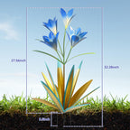 TOMBABY 32.28 Inch Metal Agave Plant Outdoor Decoration Lily Mexican Yard Art Garden Gift Home Decor Hand Painted Metal Agave Garden Yard Statue (1pc, Blue)