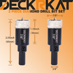 7/8 Inch Diamond Hole-Saw Bits with Pilot Drill Bit - 2pc 7/8" Diamond Tipped Tile Hole Saws with Guiding Bit Accurate Drilling for Porcelain Tile Ceramic Pottery Granite Stone Glass Bottles 22mm