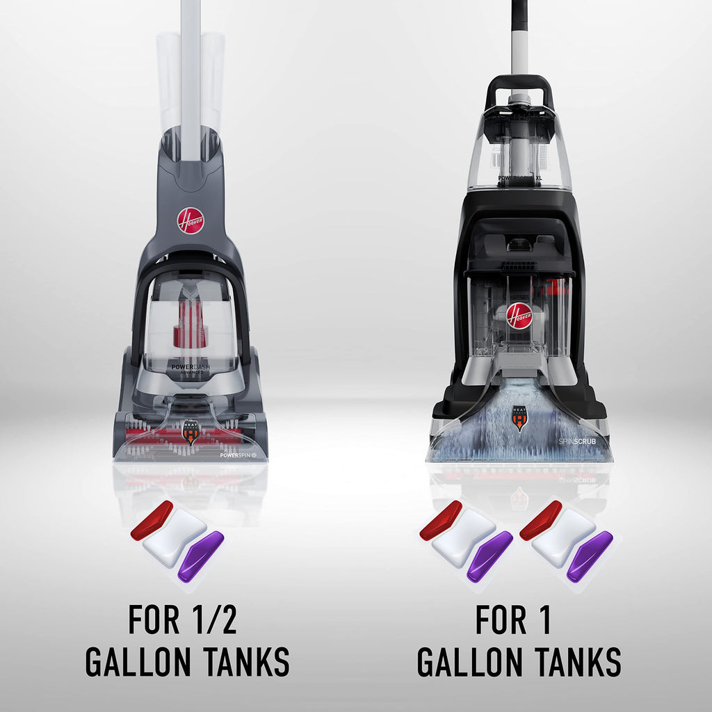 Hoover Paws & Claws Clean Packs, Sea Breeze Scent, Pre-Measured Concentrated Pack Solution, Tackles Tough Pet Messes & Stains, Pair Full Size Carpet Cleaning Machines