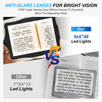 Hands Free Floor Magnifying Glass, with Light and Stand, 3 Light Modes Rechargeable Floor Magnifying,Suitable for Reading, Sewing, Crafts, DIY, Embroidery, Close Work. Magnifiers for Seniors
