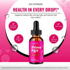 Prime Age Drops, Official PrimeAge Liquid Supplement Beauty Skin Drops for Radiance, Youthful & Healthy Glow - Maximum Strength, All Natural Ingredients Prime Age Beauty Formula Reviews (1 Pack)