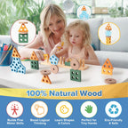7‑in‑1 Montessori Baby Toys for 6‑12 Months & 1+ Years, Infant Sensory Teething & Stacking Blocks | Wooden Shape Sorter, Xylophone Musical Toy, Birthday Gift for Toddlers 1‑3