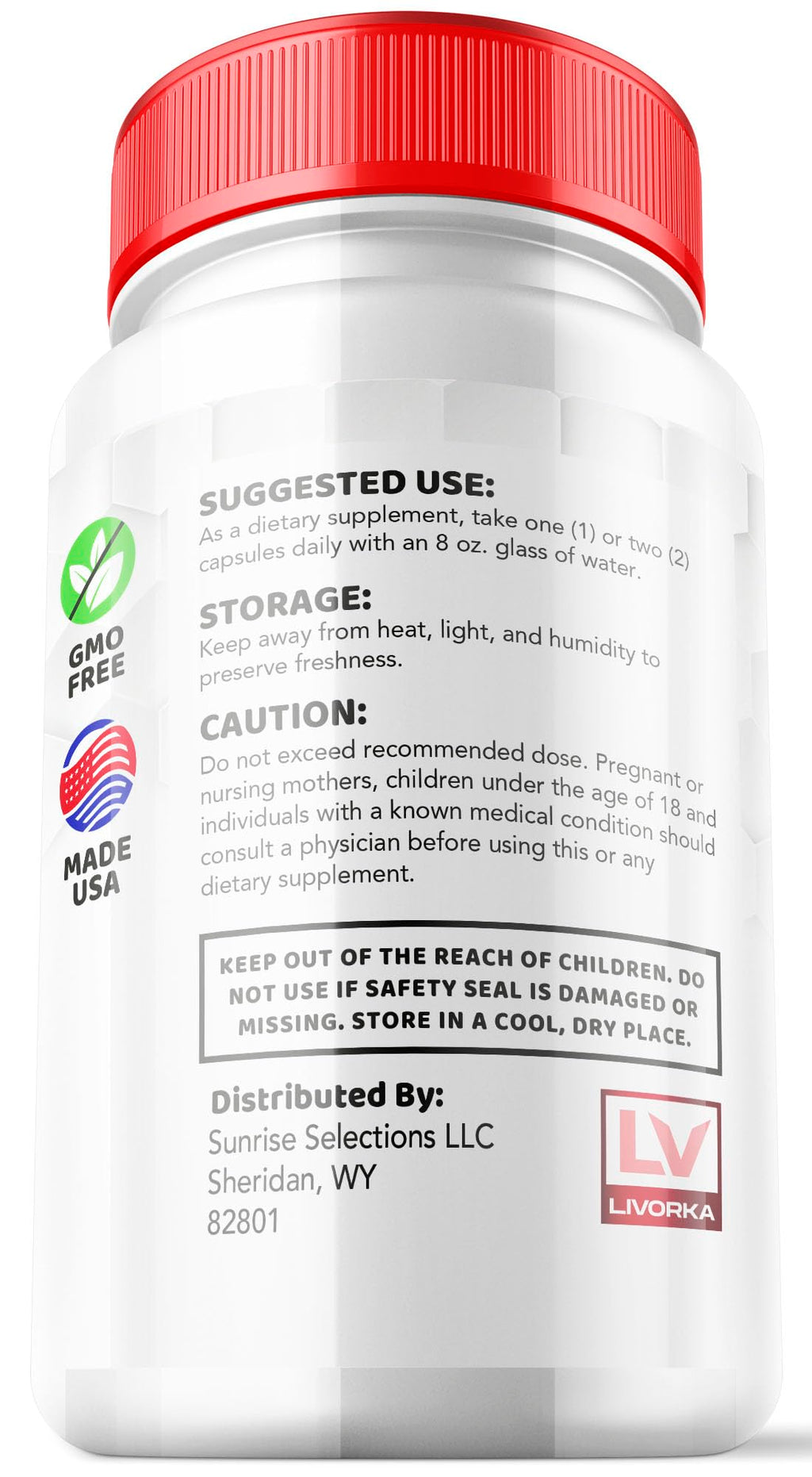LIVORKA 5 Pack - Carbofix Pills, 60 Pills Pero Bottle for 30 Days