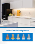 24” LED Direct Wire Under Cabinet Light - Dimmable Undercounter LED Lights for Kitchen - Selectable CCT 2700K-5000K, 612-648 Lumens, 9W - UCB Series Hardwired Under Cabinet Lighting by NICOR Lighting