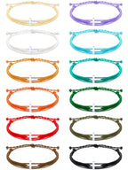 48 Pcs Cross Bracelets Bulk Christian Gifts Braided Rope for Women Men Kids