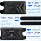 KingPavonini XXL Knee Ice Pack Wrap Around Entire Knee After Surgery, Large Reusable Gel Ice Pack for Injuries, Pain Relief, Swelling, Sports Injuries, 2 Pack (Black)