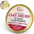Cakebon Cake Boards 12" Gold Round Cake Drums 1/2" Thick Smooth Edge 12Pack