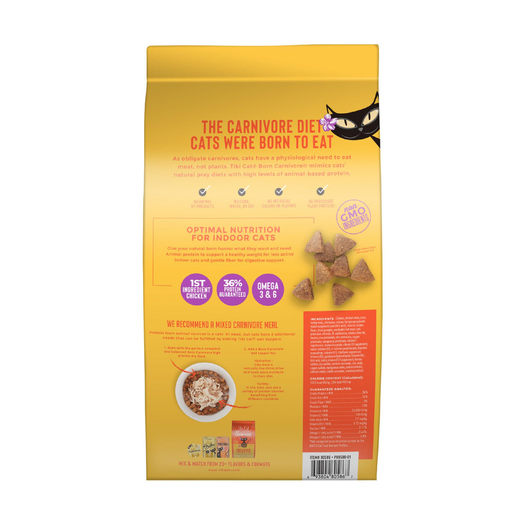 Tiki Cat Born Carnivore Dry Cat Food, Chicken & Turkey Meal, 3 lb Bag