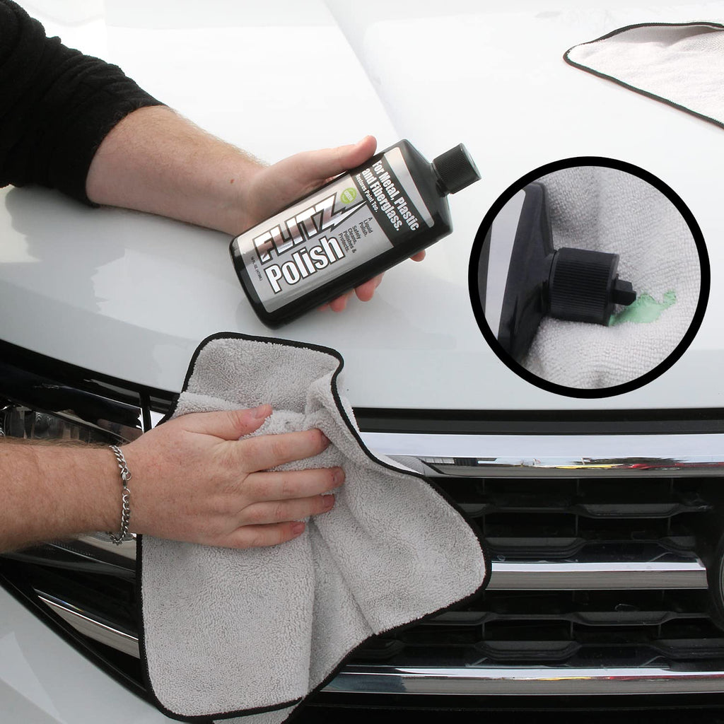 FLITZ Multi Purpose Metal Polish Liquid - 7.6oz USA-Made Tarnish Remover - For Aluminum, Chrome, Brass, Nickel, Silver - Non-Abrasive Cleaner & Restorer - Not for Patina or Electroplated Finishes
