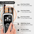Stud Finder Wall Scanner, Advanced 5-in-1 Detector for Wood, Metal, Joists, Pipes, and AC Wires, New version Intelligent Chip, High-Definition LCD Display Screen & Audible Alarm (Silver)