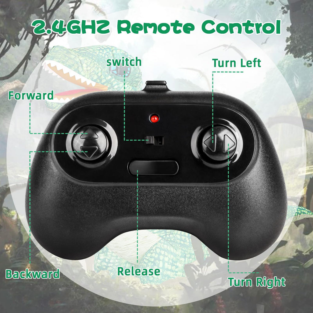 Jovow 2.4GHZ Remote Control Inflatable Dinosaur Toy for Kids,Electric Toy Dinosaur with 360°Rotation,Forward & Backward,Rechargeable Walking Dinosaur Toy for Boys Kids Age 6-8 8-12 Birthday Gifts